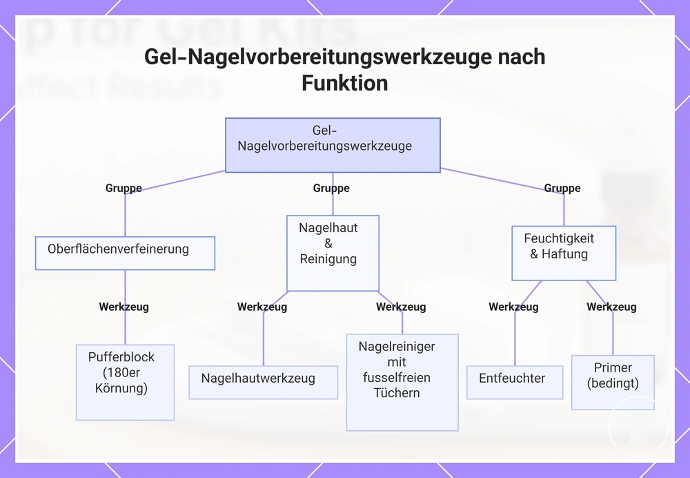 Gel-Nagelvorbereitungswerkzeuge nach Funktion
