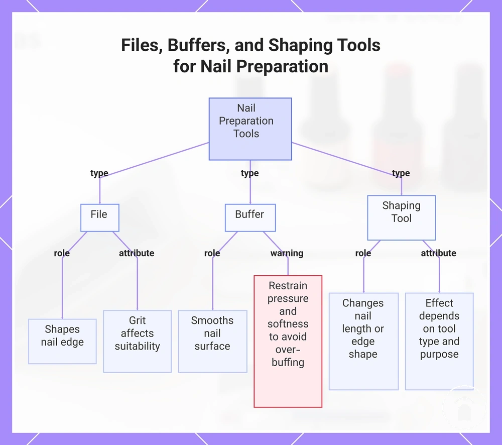 Files, Buffers, and Shaping Tools for Nail Preparation