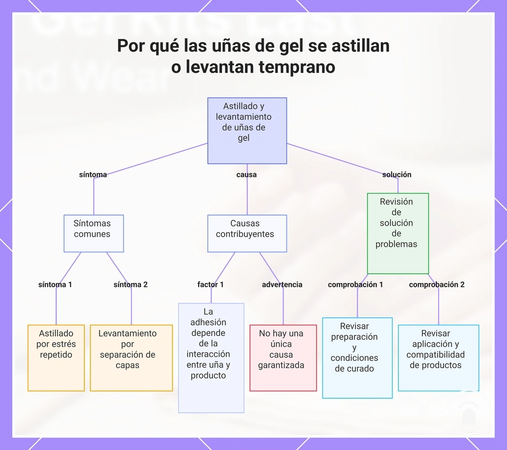 Por qué las uñas de gel se astillan o levantan temprano