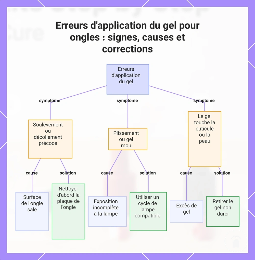 Erreurs d'application du gel pour ongles : signes, causes et corrections