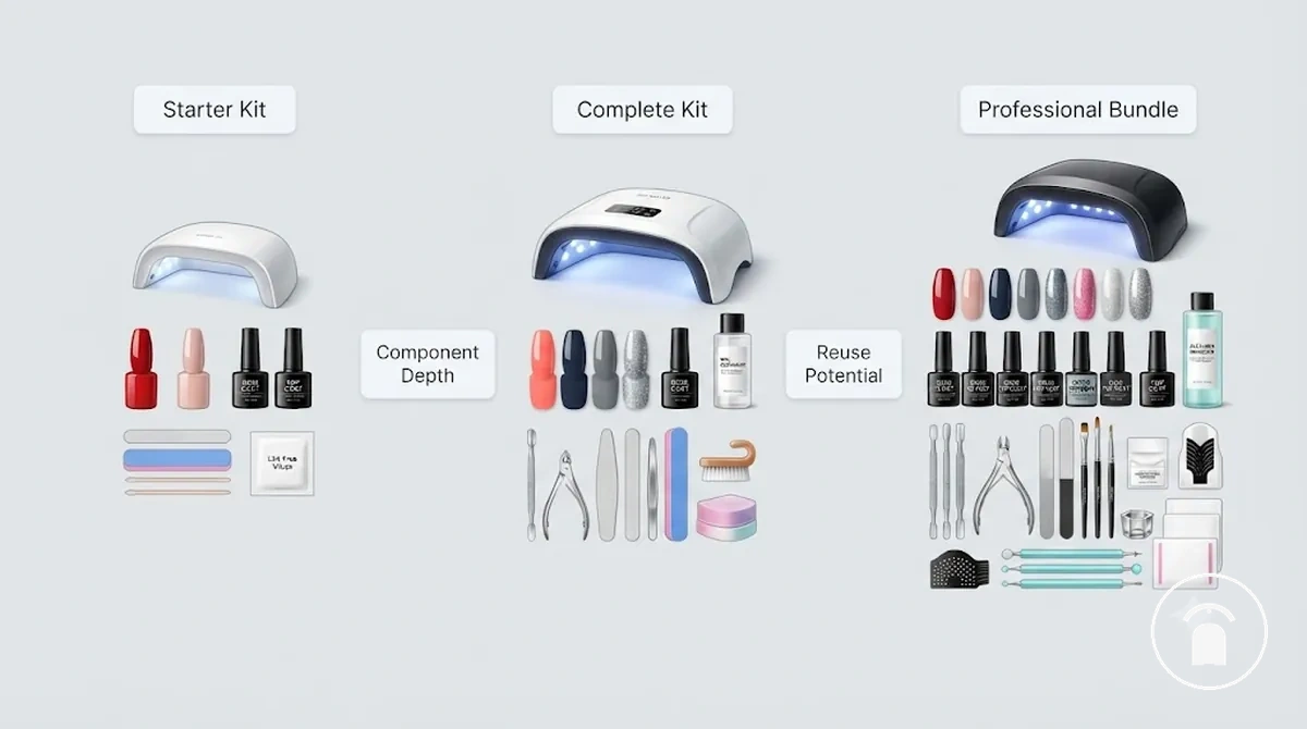 Comparaison de la profondeur des composants des kits de démarrage, complets et ensembles de style professionnel