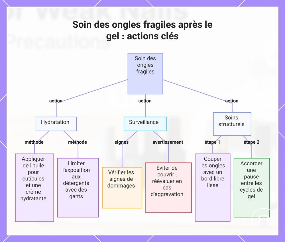 Soin des ongles fragiles après le gel : actions clés