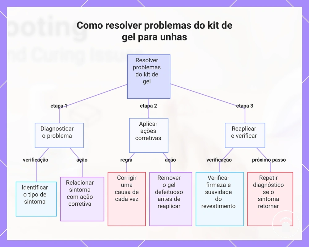 Como resolver problemas do kit de gel para unhas