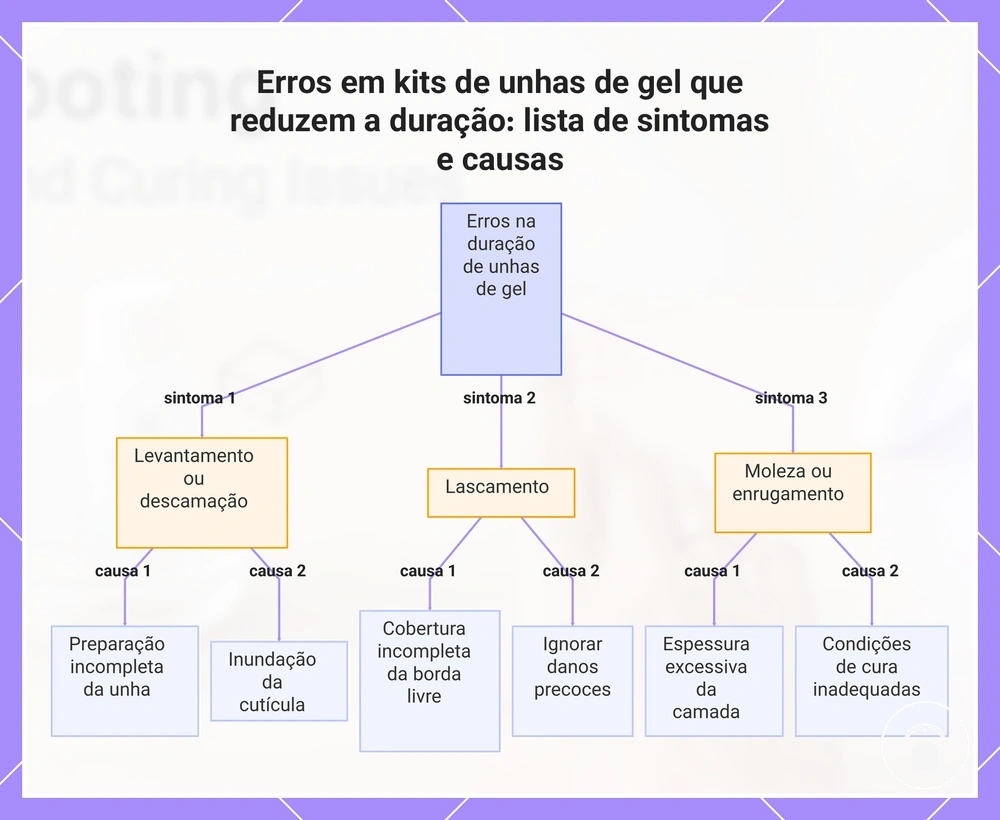 Erros em kits de unhas de gel que reduzem a duração: lista de sintomas e causas