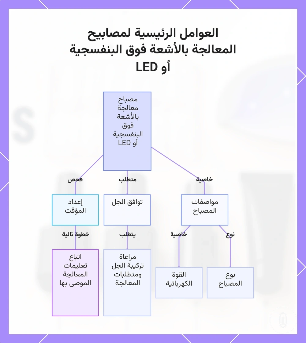 العوامل الرئيسية لمصابيح المعالجة بالأشعة فوق البنفسجية أو LED