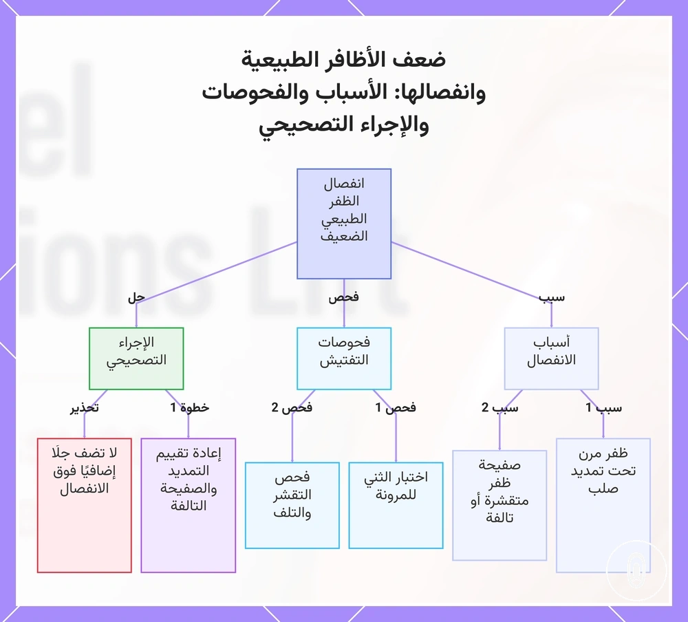ضعف الأظافر الطبيعية وانفصالها: الأسباب والفحوصات والإجراء التصحيحي