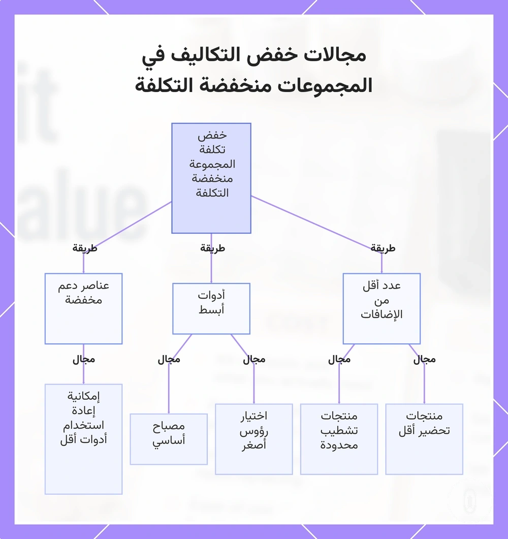 مجالات خفض التكاليف في المجموعات منخفضة التكلفة