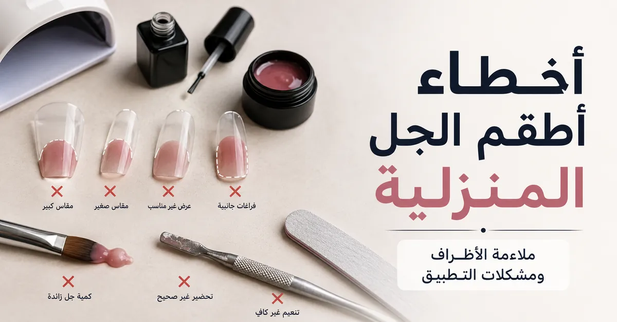 أخطاء شائعة في طقم تطويل الأظافر بالجل في المنزل تظهر مع أطراف غير ملائمة وأدوات تطبيق