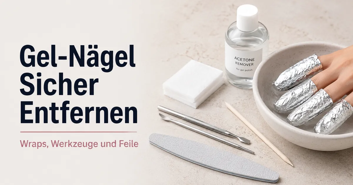 Sichere Entfernung von Gel-Nagelverlängerungen zu Hause mit Wraps, Entfernerwerkzeugen und Nagelfeile