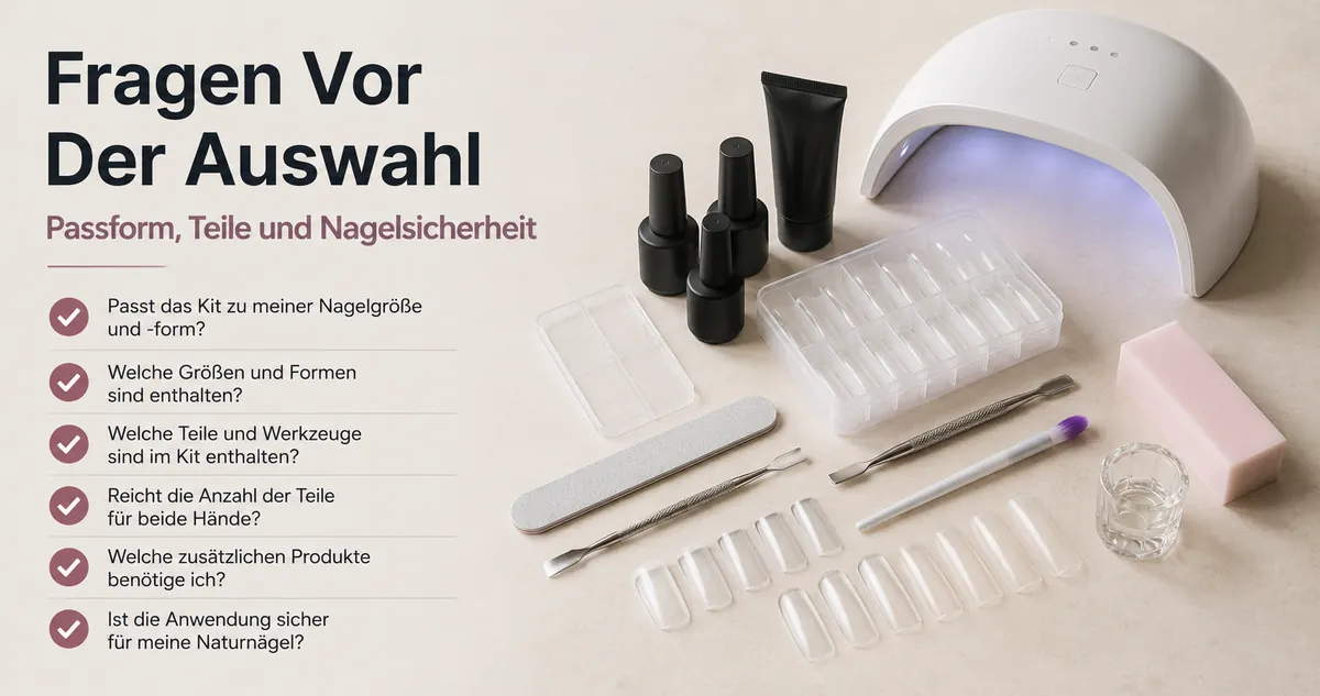 Gel-Nagelverlängerungsset für zu Hause mit Fragen zu Passform, Teilen, Kosten und Nagelsicherheit