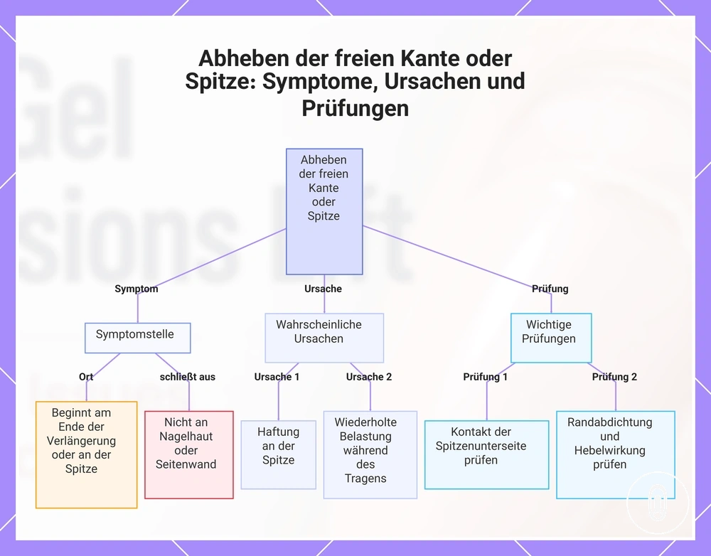 Abheben der freien Kante oder Spitze: Symptome, Ursachen und Prüfungen