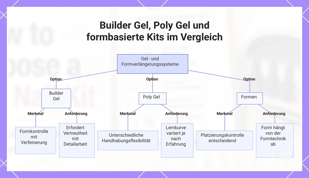 Builder Gel, Poly Gel und formbasierte Kits im Vergleich