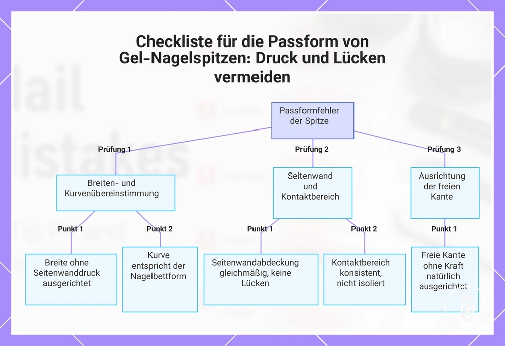 Checkliste für die Passform von Gel-Nagelspitzen: Druck und Lücken vermeiden