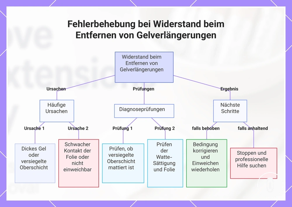 Fehlerbehebung bei Widerstand beim Entfernen von Gelverlängerungen