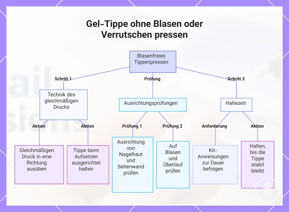 Gel-Tippe ohne Blasen oder Verrutschen pressen