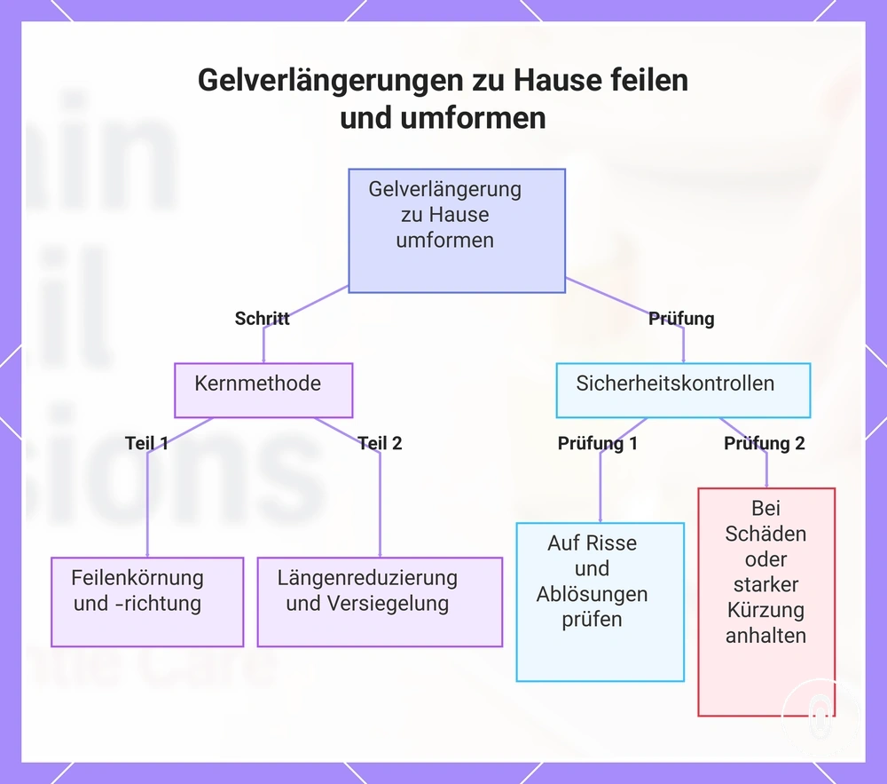 Gelverlängerungen zu Hause feilen und umformen