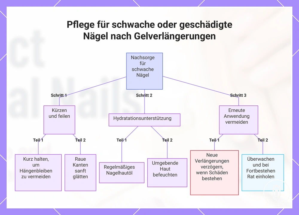 Pflege für schwache oder geschädigte Nägel nach Gelverlängerungen