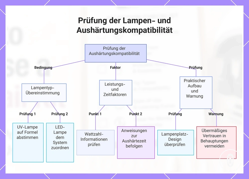 Prüfung der Lampen- und Aushärtungskompatibilität