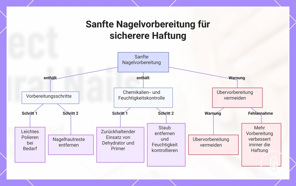 Sanfte Nagelvorbereitung für sicherere Haftung