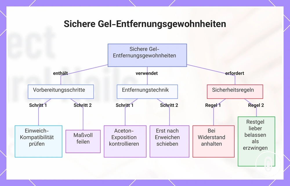 Sichere Gel-Entfernungsgewohnheiten