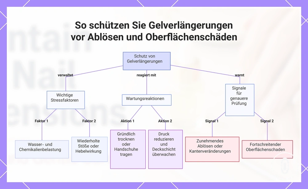So schützen Sie Gelverlängerungen vor Ablösen und Oberflächenschäden
