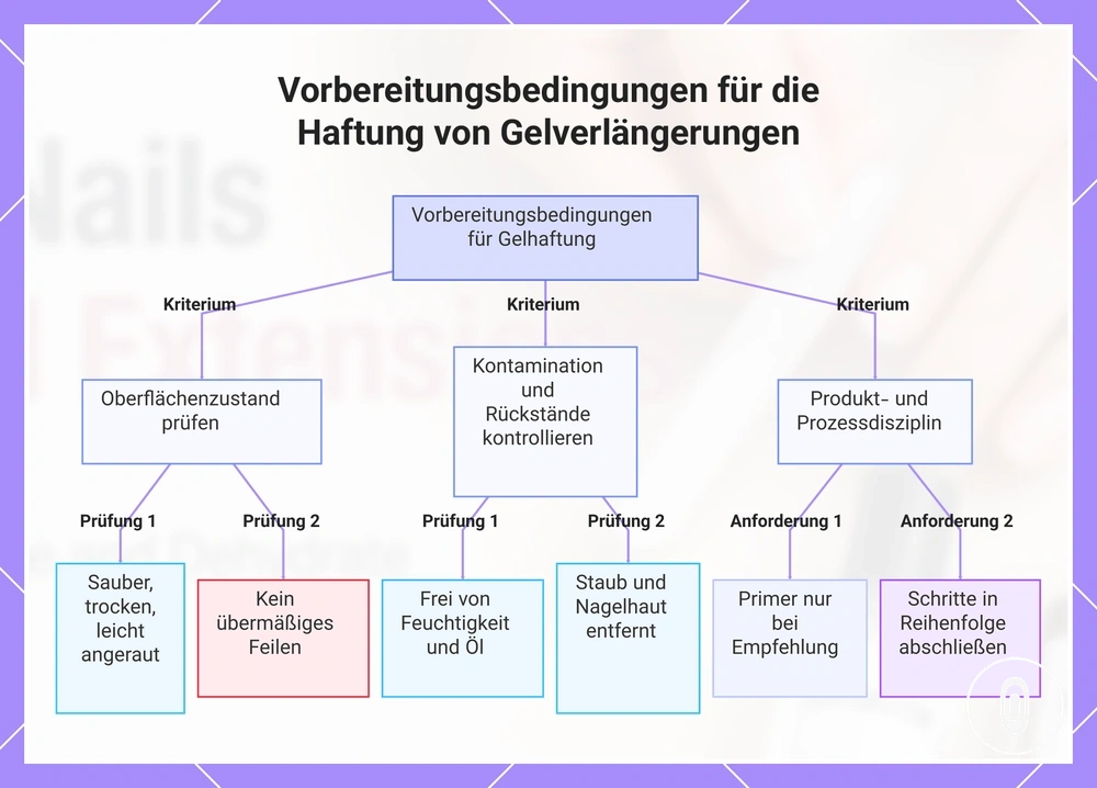 Vorbereitungsbedingungen für die Haftung von Gelverlängerungen