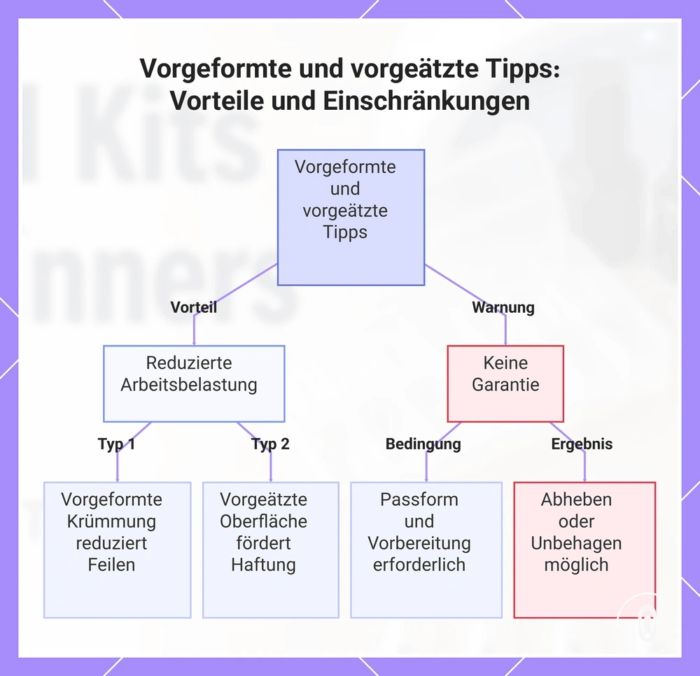 Vorgeformte und vorgeätzte Tipps: Vorteile und Einschränkungen