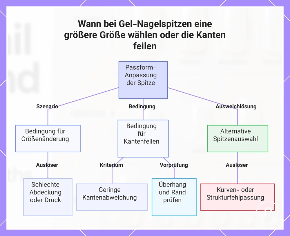Wann bei Gel-Nagelspitzen eine größere Größe wählen oder die Kanten feilen