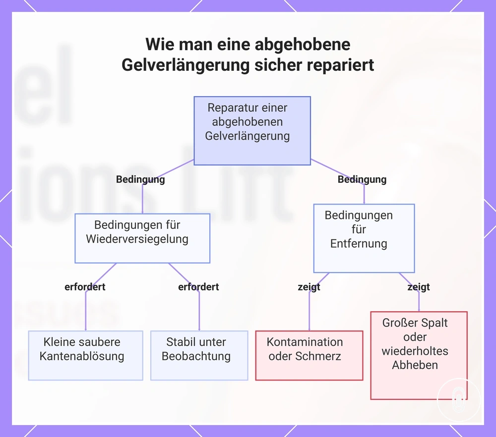 Wie man eine abgehobene Gelverlängerung sicher repariert