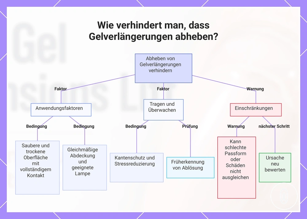 Wie verhindert man, dass Gelverlängerungen abheben?