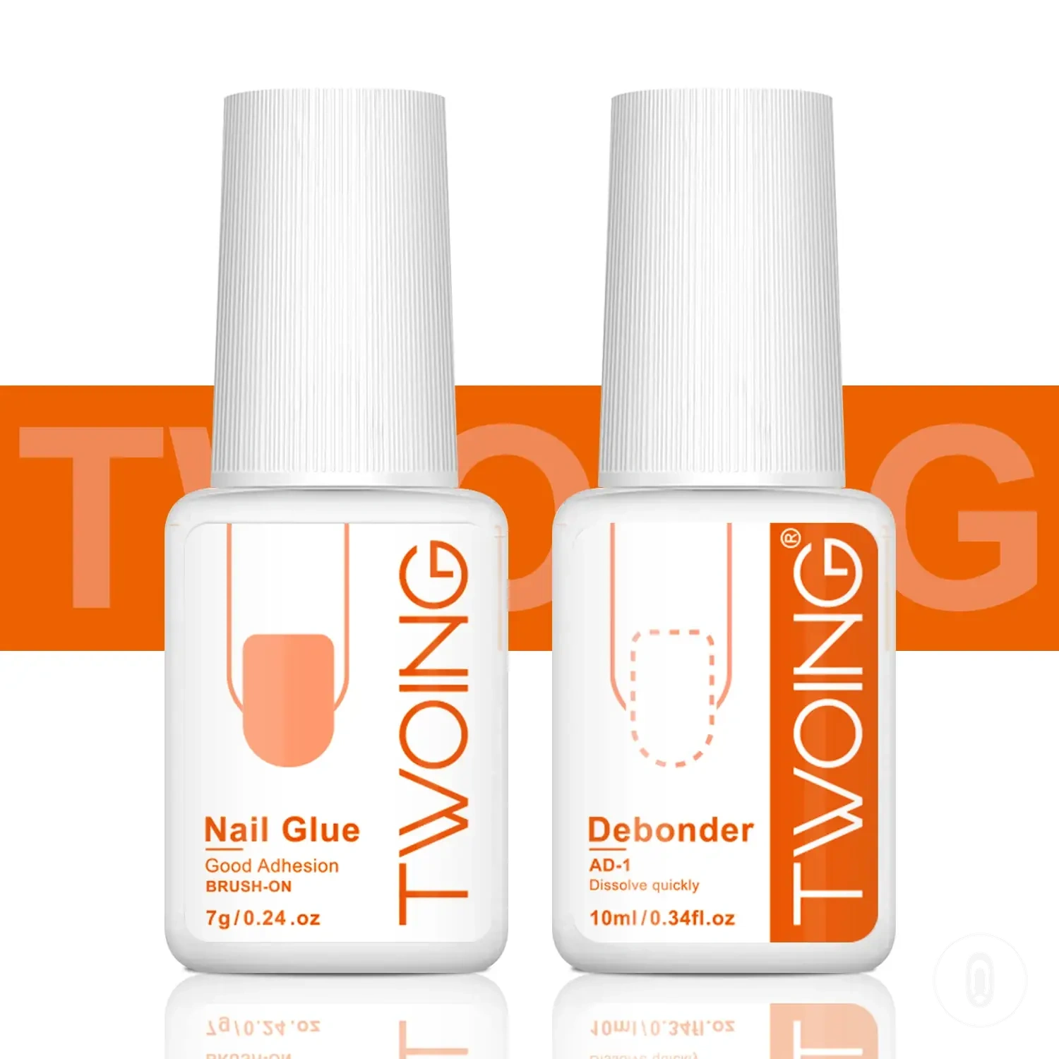 Nail tips gel and glue remover kit for removing fake nail adhesive