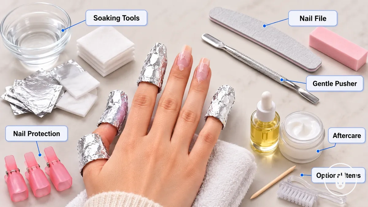 Essential tools for gel extension soak-off removal
