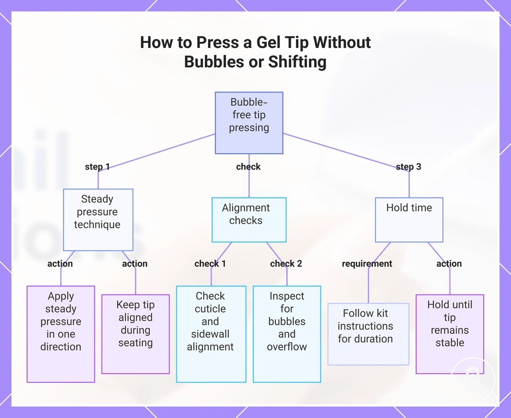 How to Press a Gel Tip Without Bubbles or Shifting