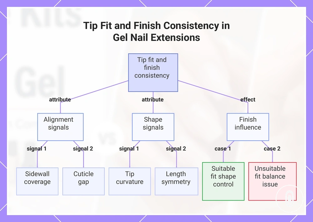 Tip Fit and Finish Consistency in Gel Nail Extensions