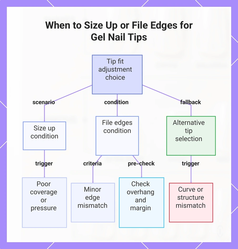 When to Size Up or File Edges for Gel Nail Tips