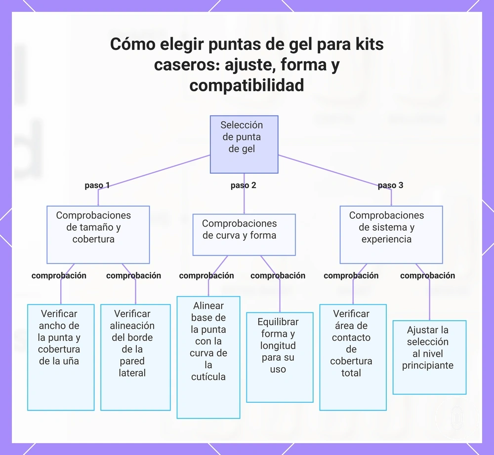 Cómo elegir puntas de gel para kits caseros: ajuste, forma y compatibilidad