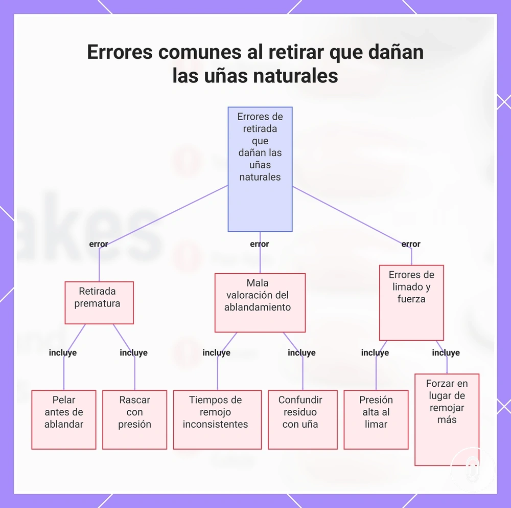 Errores comunes al retirar que dañan las uñas naturales