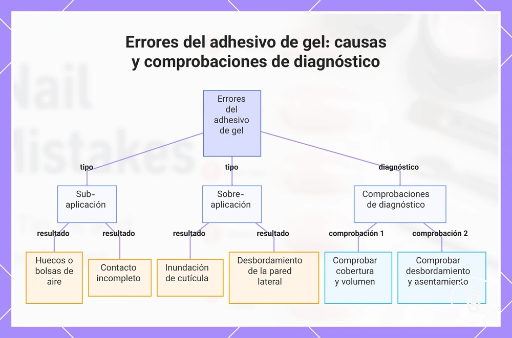 Errores del adhesivo de gel: causas y comprobaciones de diagnóstico