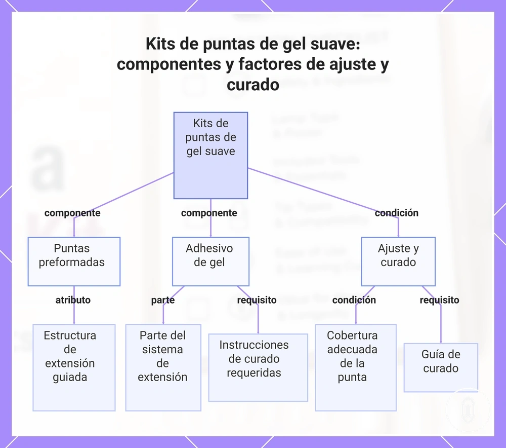Kits de puntas de gel suave: componentes y factores de ajuste y curado