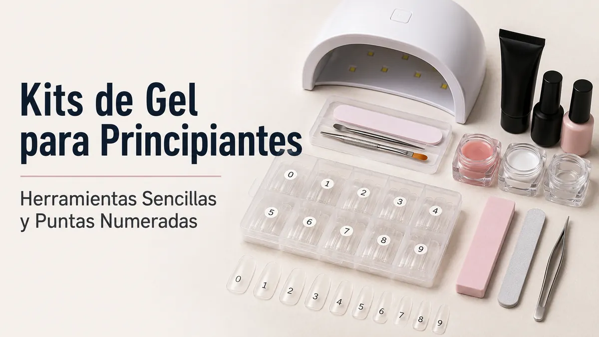 Kit de extensiones de uñas de gel en casa para principiantes con herramientas sencillas y puntas numeradas