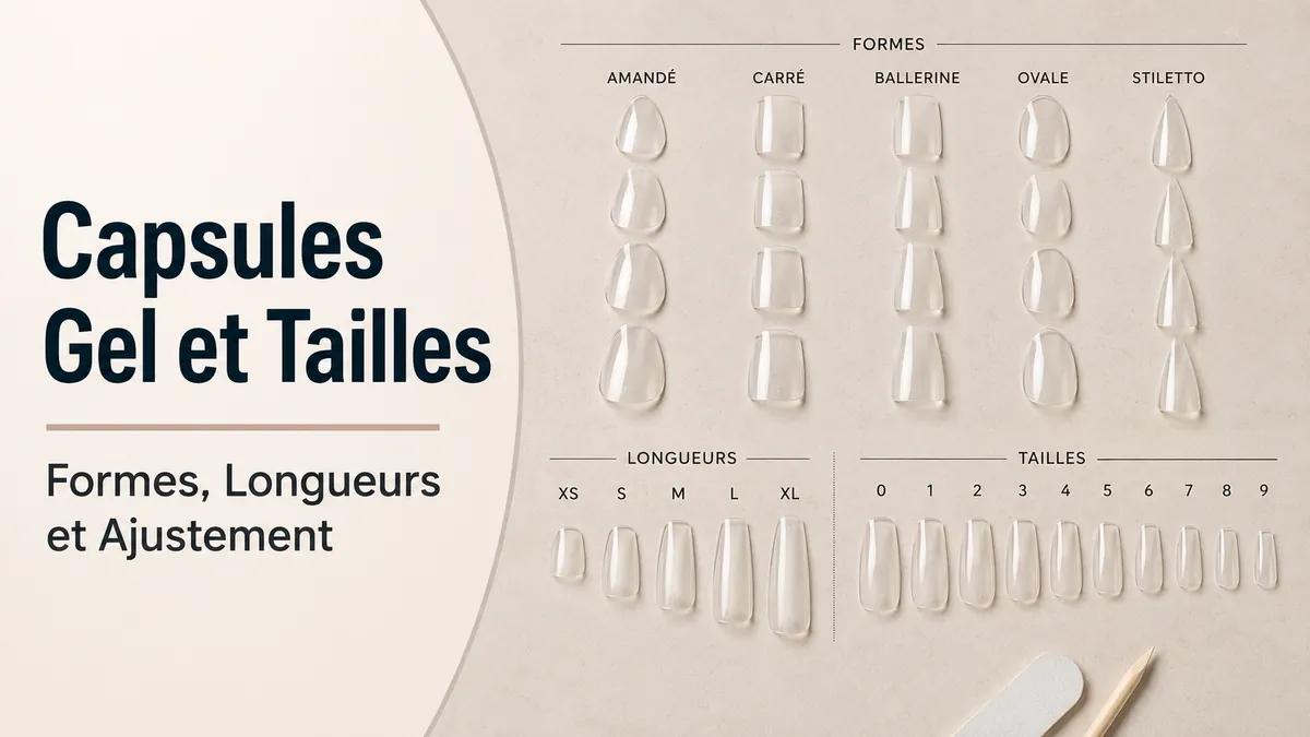 Capsules pour extensions d’ongles en gel dans différentes formes, longueurs et tailles pour kits à domicile