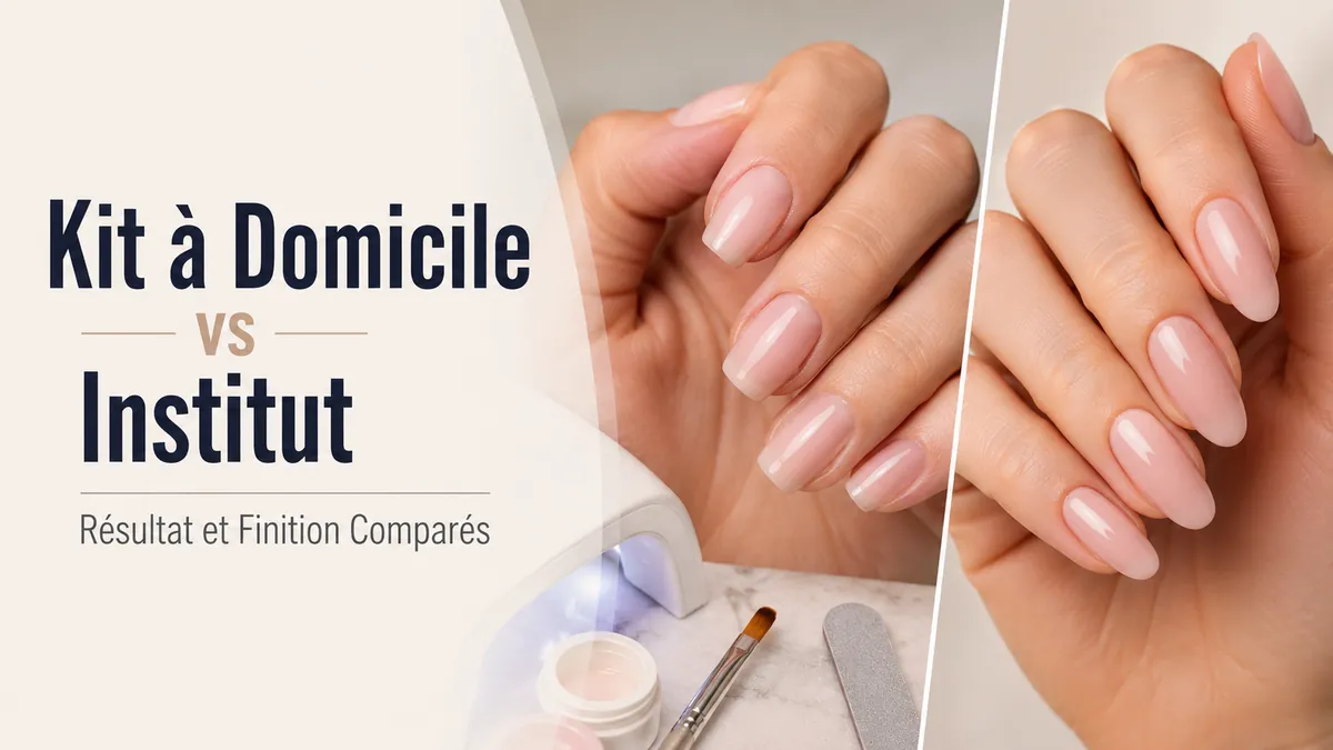 Comparaison entre le résultat d’un kit d’extension d’ongles en gel à domicile et une finition de type institut
