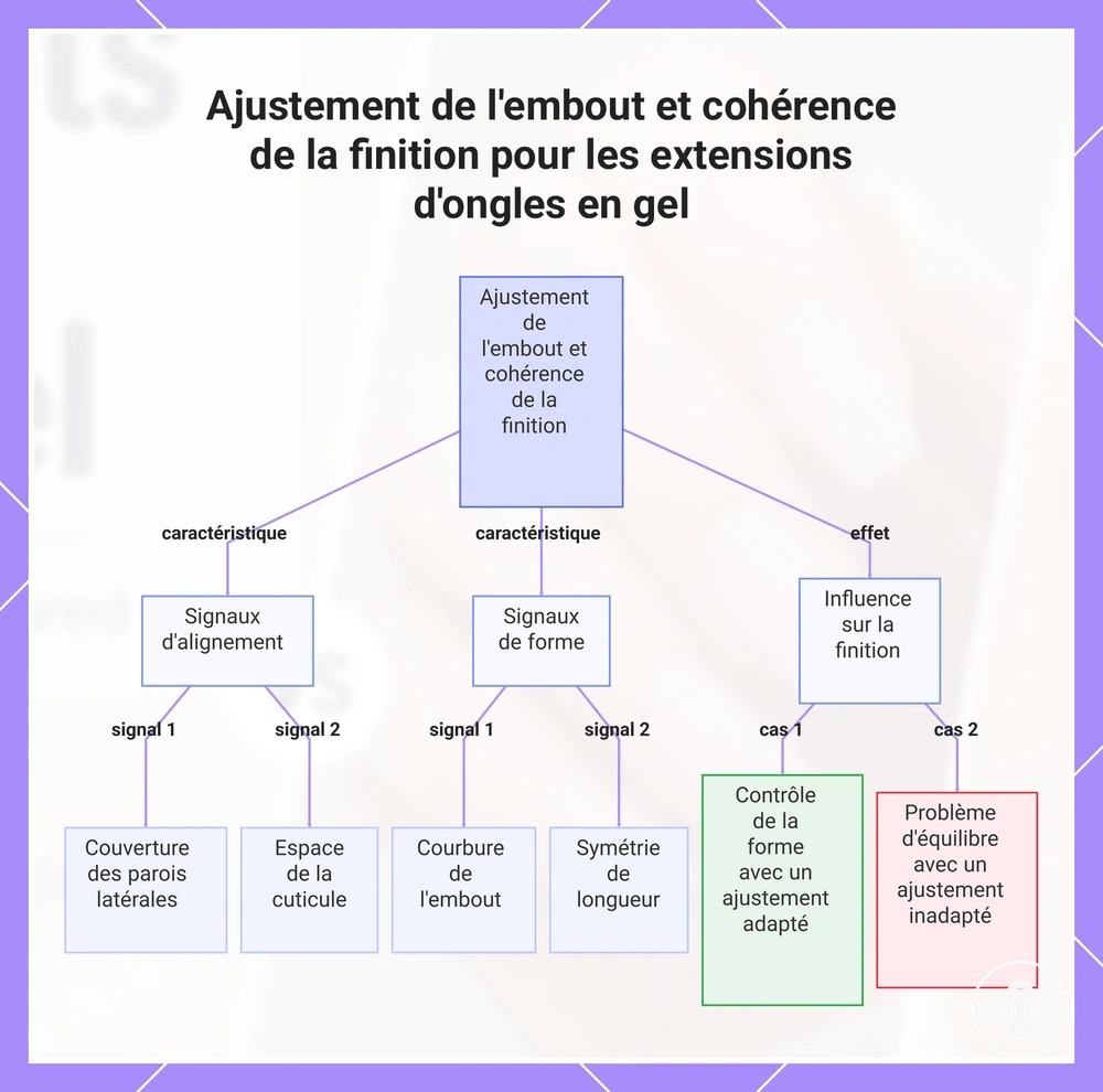 Ajustement de l'embout et cohérence de la finition pour les extensions d'ongles en gel