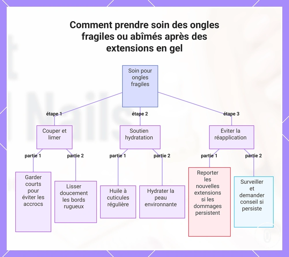 Comment prendre soin des ongles fragiles ou abîmés après des extensions en gel
