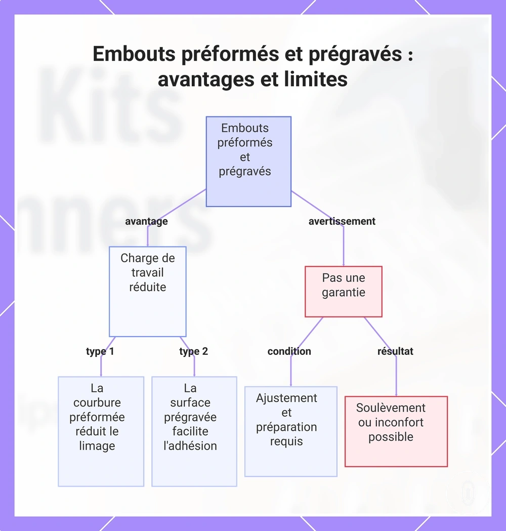 Embouts préformés et prégravés : avantages et limites