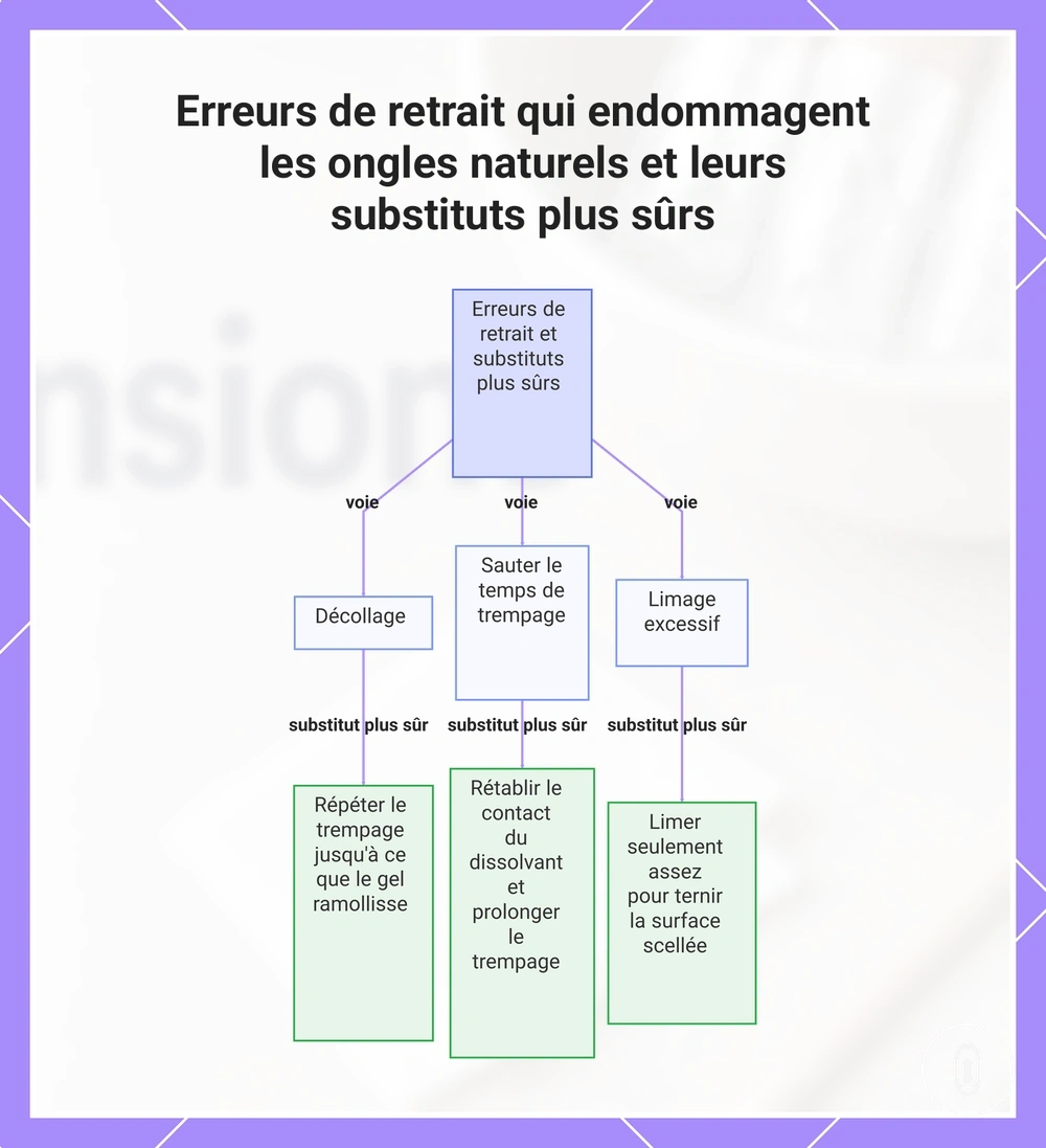 Erreurs de retrait qui endommagent les ongles naturels et leurs substituts plus sûrs