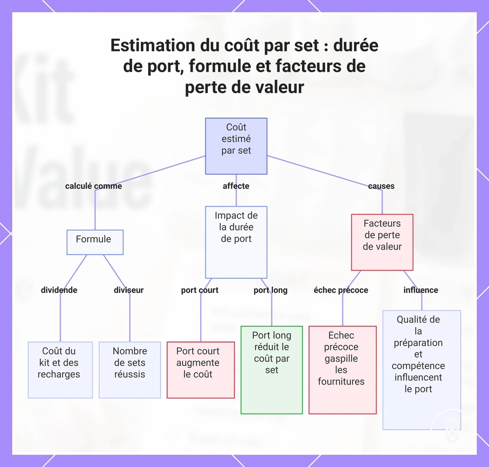 Estimation du coût par set : durée de port, formule et facteurs de perte de valeur