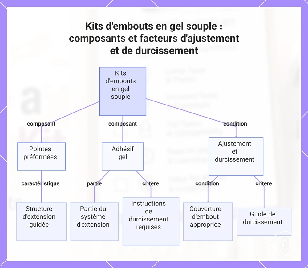 Kits d'embouts en gel souple : composants et facteurs d'ajustement et de durcissement