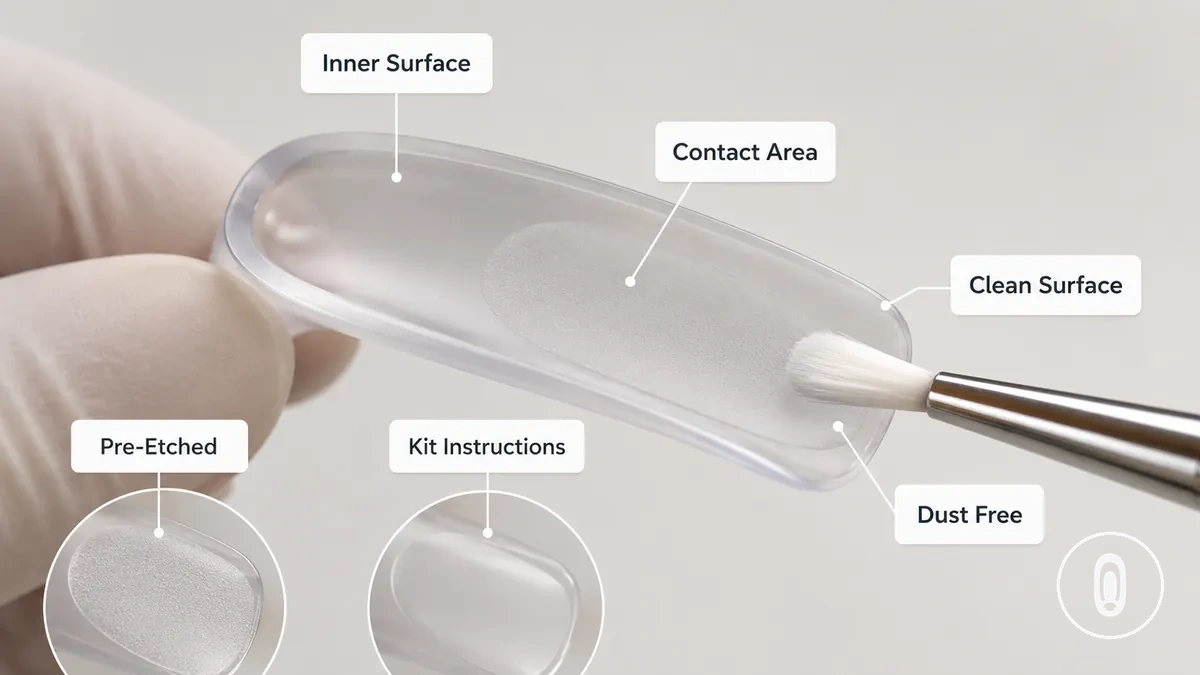 Preparation embouts gel adherence