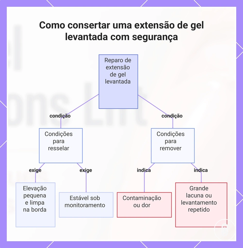Como consertar uma extensão de gel levantada com segurança